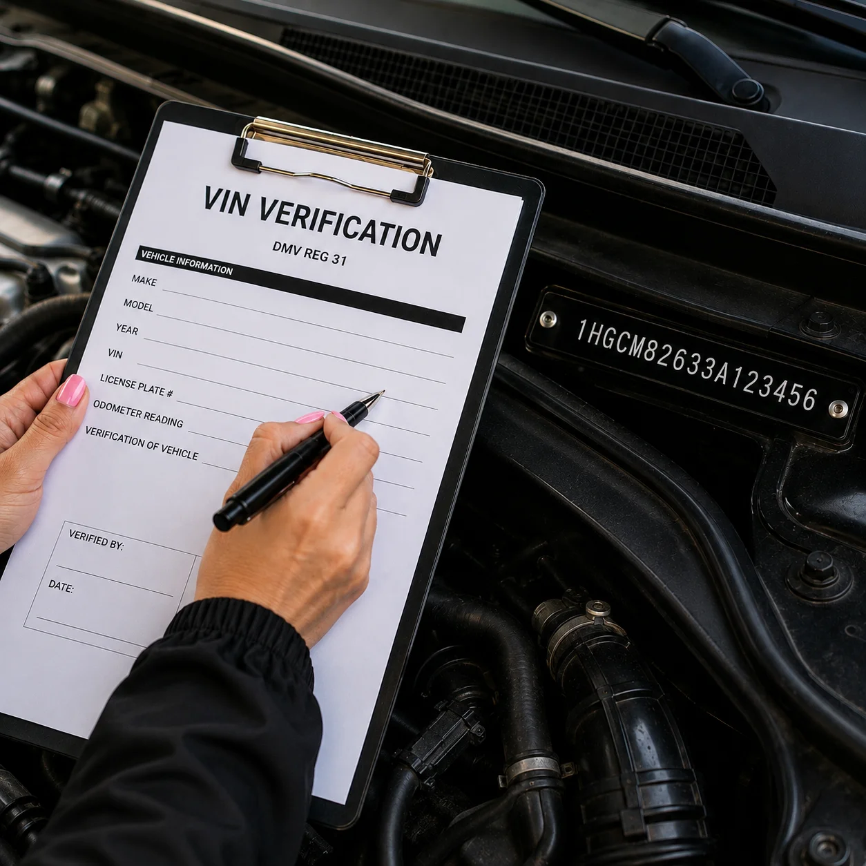 California VIN verification services with vehicle inspection paperwork